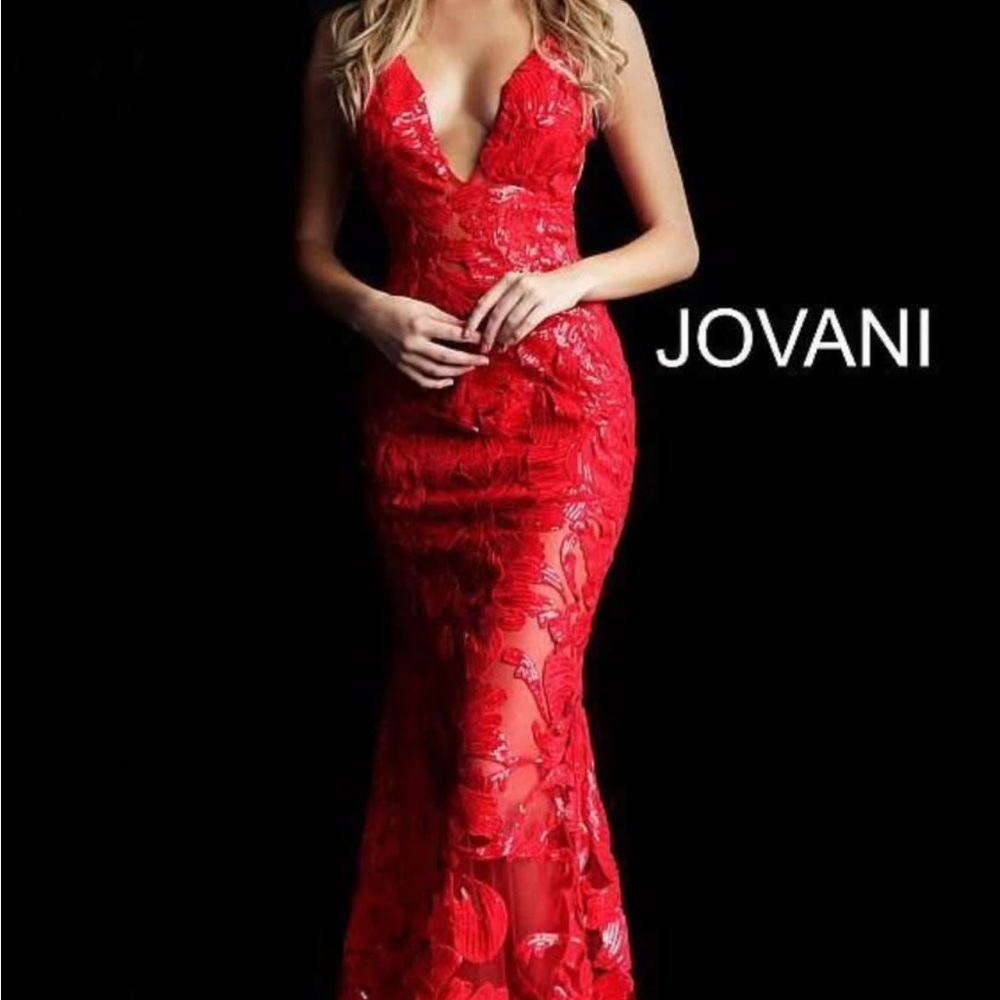 Jovani Red Lace Prom dress